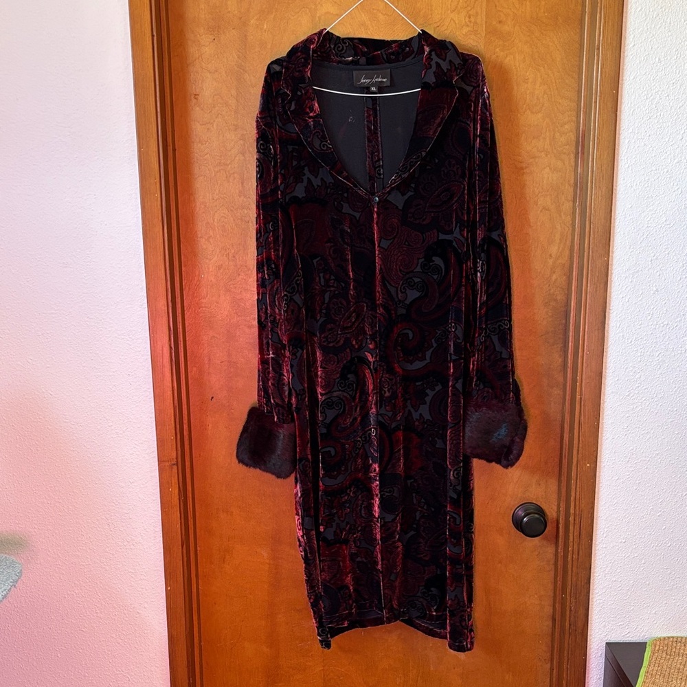 Luxury Red Velvet Burnout Cape